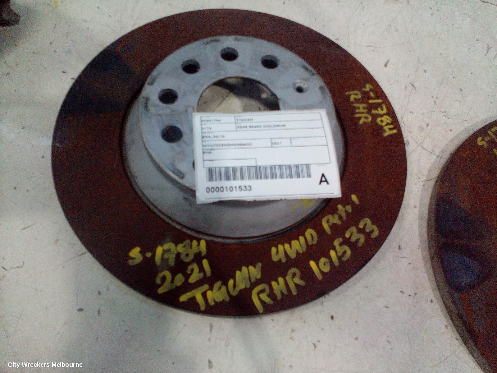 VOLKSWAGEN TIGUAN REAR BRAKE DISC/DRUM, 5NA, 06/2016 - 02/2024