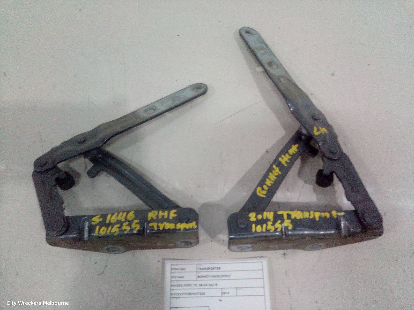 VOLKSWAGEN TRANSPORTER BONNET HINGE/STRUT, HINGES (PAIR), T5, 08/2004 - 06/2015