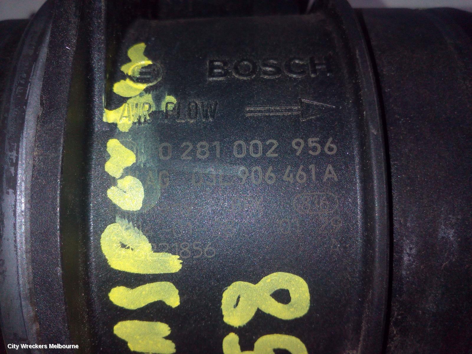 VOLKSWAGEN TRANSPORTER AIR FLOW METER, DIESEL, T5, 03/2010 - 06/2015