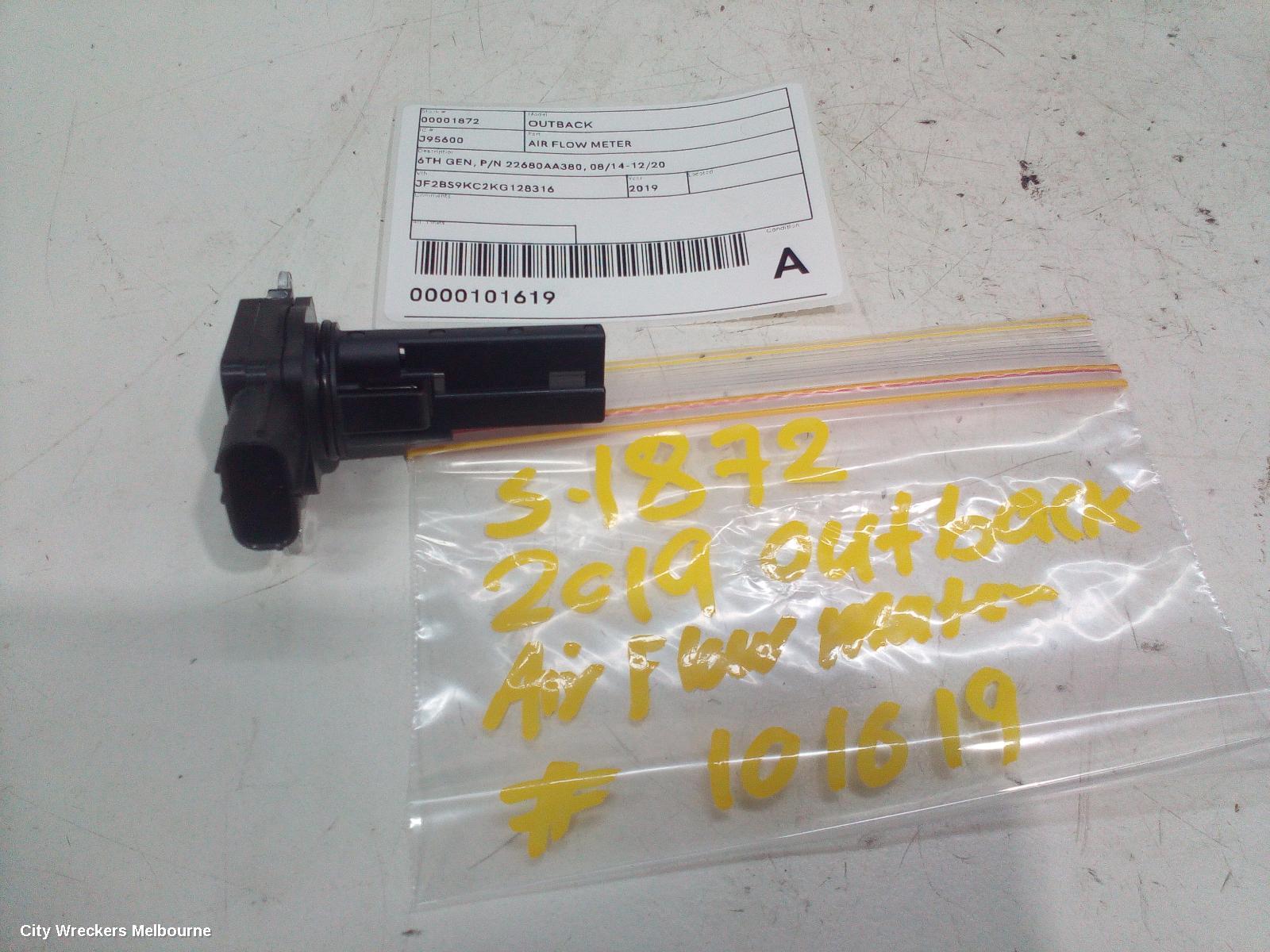 SUBARU OUTBACK AIR FLOW METER, 6TH GEN, P/N 22680AA380, 08/2014 - 12/2020