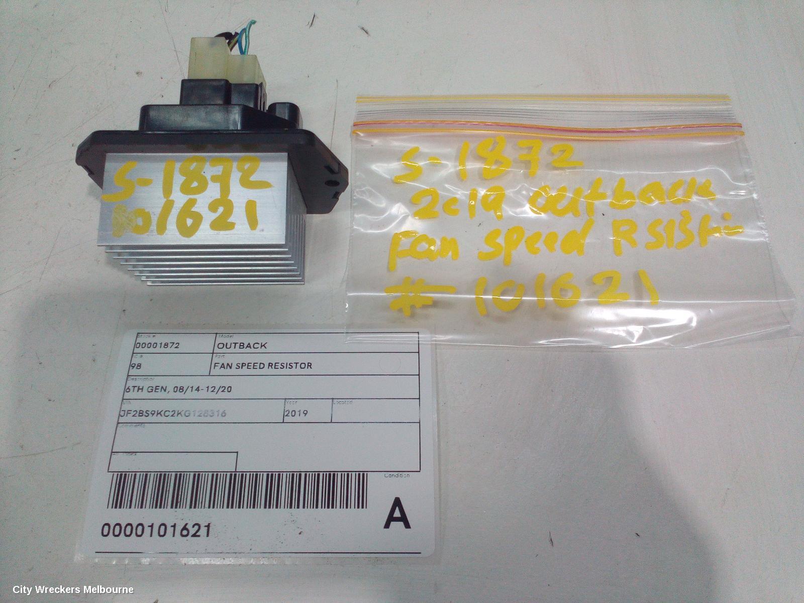 SUBARU OUTBACK FAN SPEED RESISTOR, 6TH GEN, 08/2014 - 12/2020