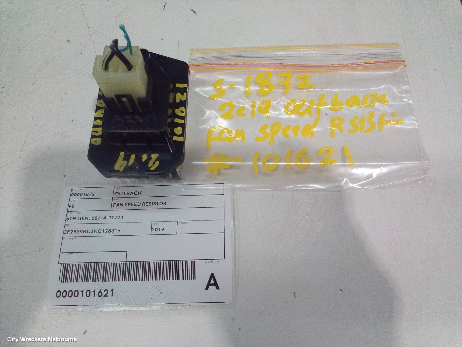 SUBARU OUTBACK FAN SPEED RESISTOR, 6TH GEN, 08/2014 - 12/2020