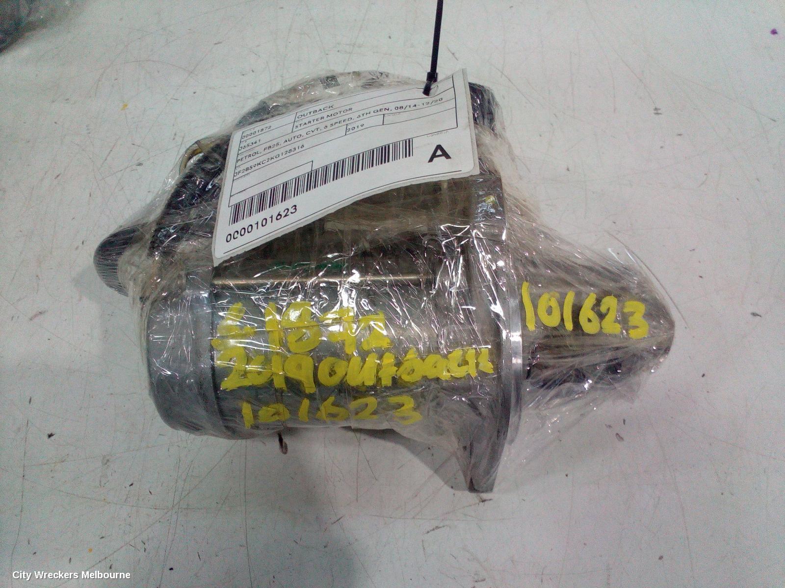 SUBARU OUTBACK STARTER, PETROL, FB25, AUTO, CVT, 6 SPEED, 6TH GEN, 08/2014 - 12/2020
