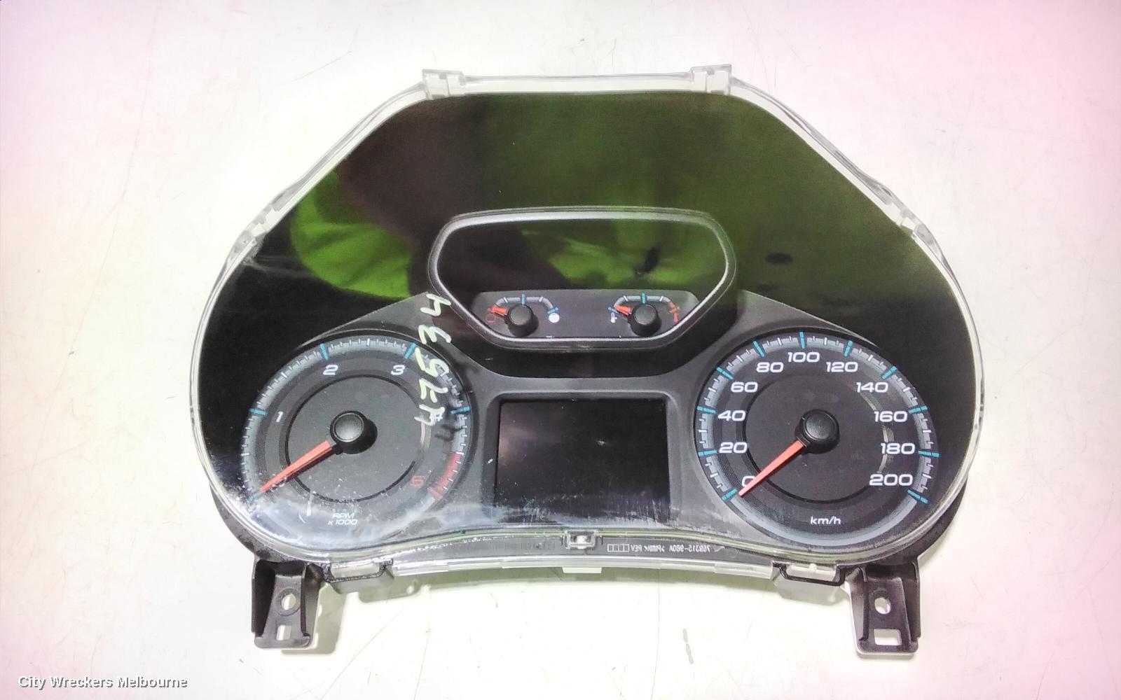 HOLDEN COLORADO INSTRUMENT CLUSTER, AUTO T/M, RG, 07/2016 - 12/2020