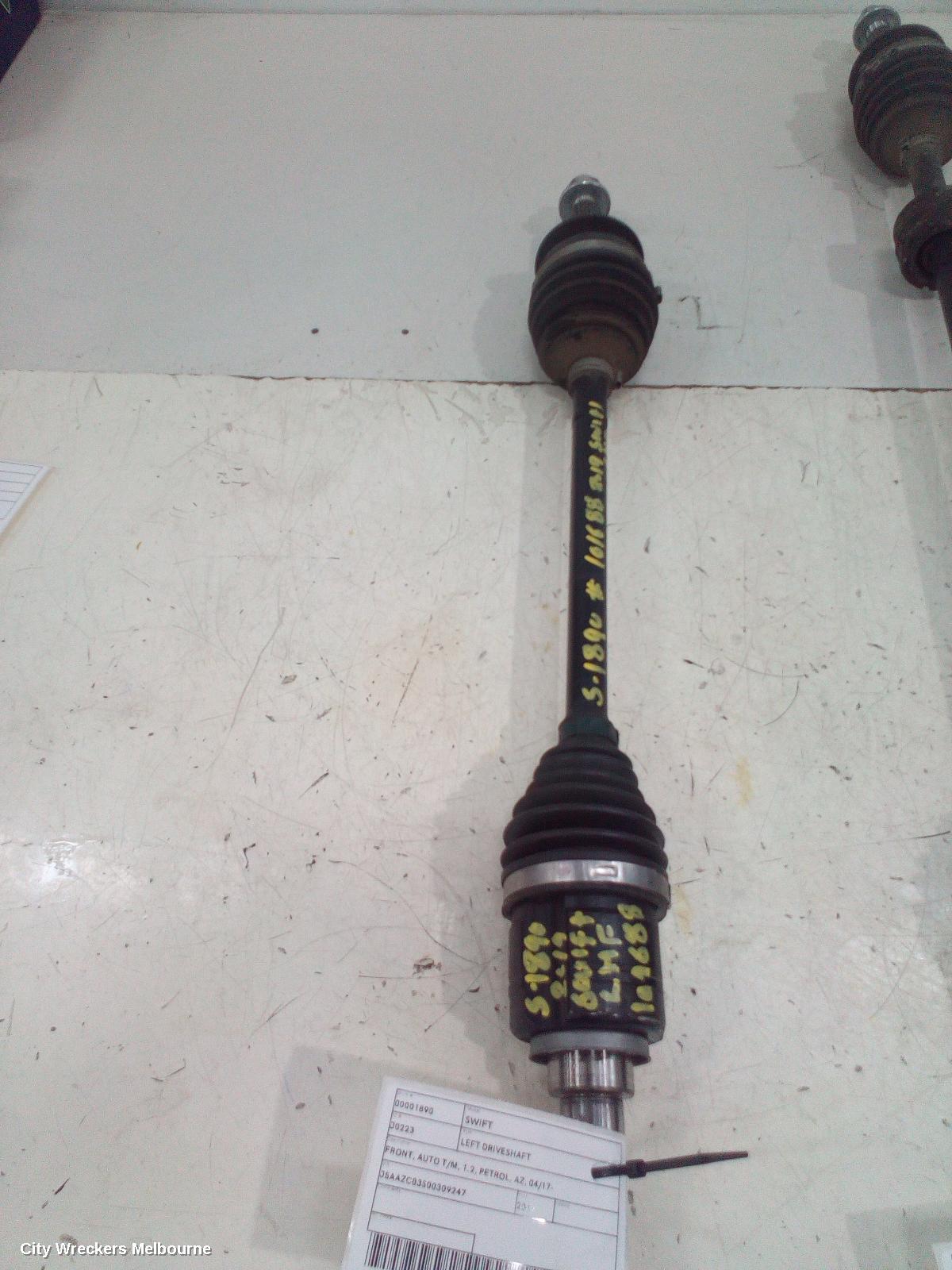 SUZUKI SWIFT LEFT DRIVESHAFT, FRONT, AUTO T/M, 1.2, PETROL, AZ, 04/2017 ONWARDS