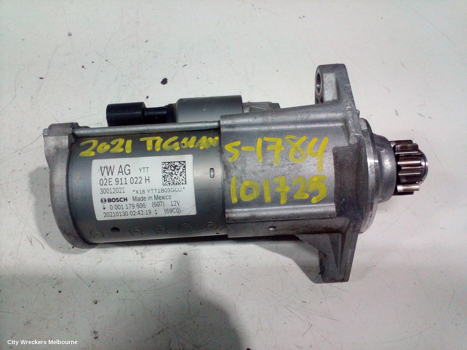 VOLKSWAGEN TIGUAN STARTER, PETROL, 2.0, BOSCH, CHHB/CZPA/DGVA/CXDA/DSFE CODE, 5NA, 06/2016 ONWARDS