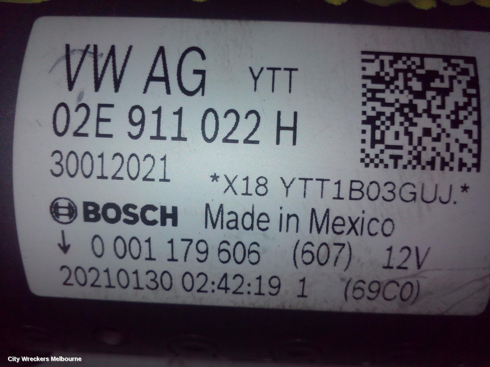 VOLKSWAGEN TIGUAN STARTER, PETROL, 2.0, BOSCH, CHHB/CZPA/DGVA/CXDA/DSFE CODE, 5NA, 06/2016 ONWARDS