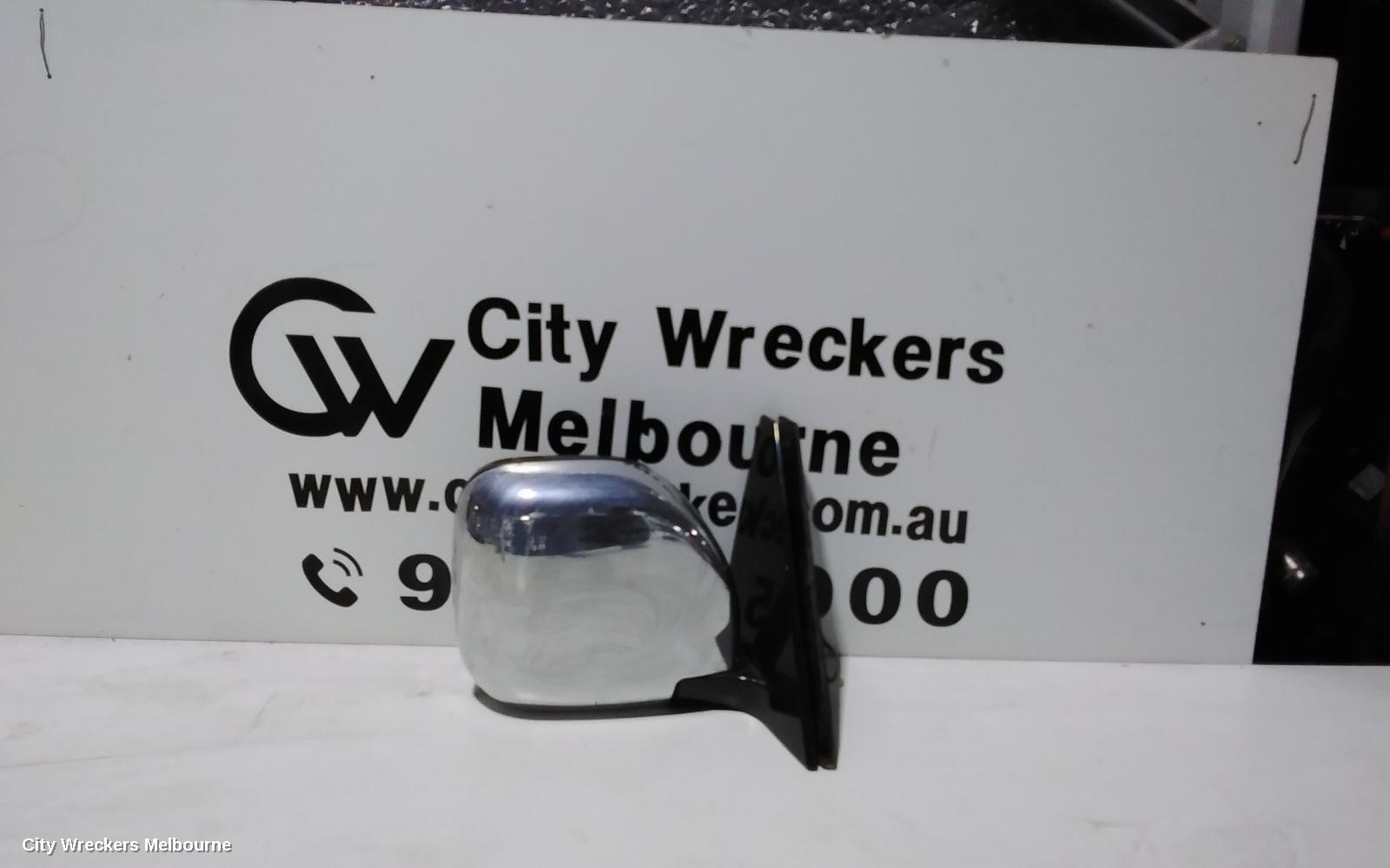 MITSUBISHI PAJERO RIGHT DOOR MIRROR, NM-NP, POWER, CHROME, 05/2000 - 09/2006