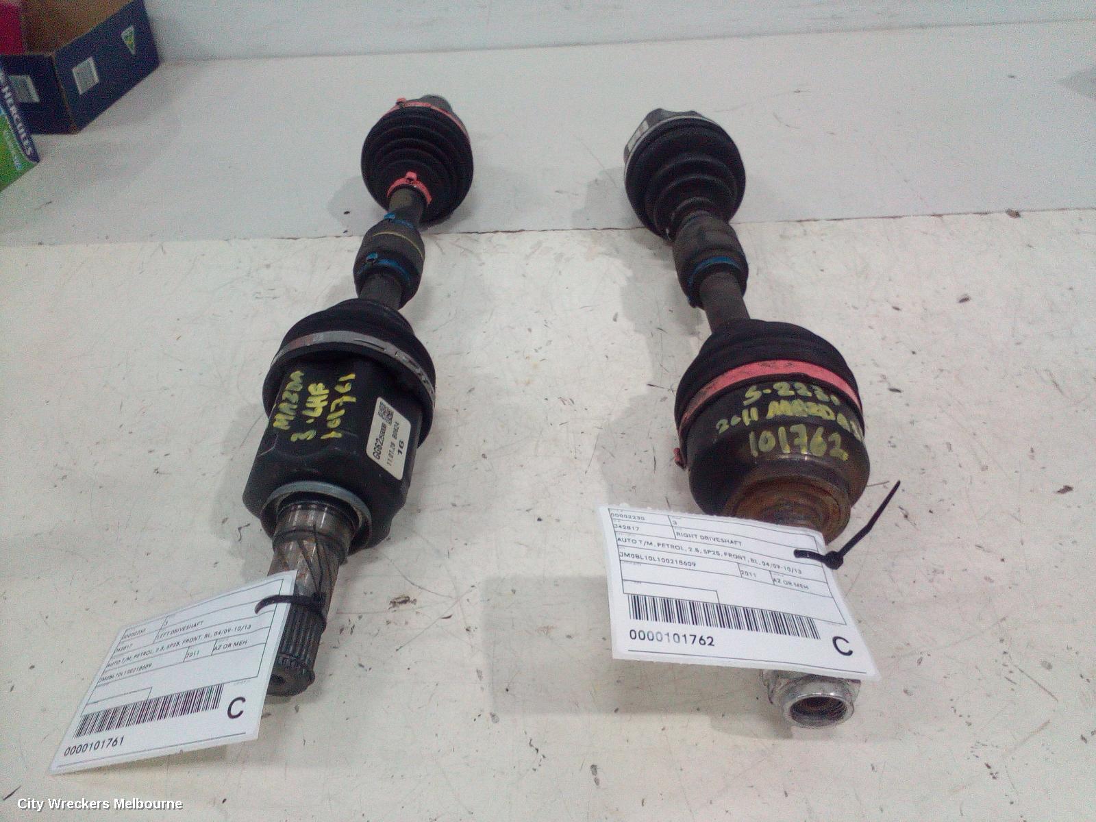 MAZDA 3 RIGHT DRIVESHAFT, AUTO T/M, PETROL, 2.5, SP25, FRONT, BL, 04/2009 - 10/2013