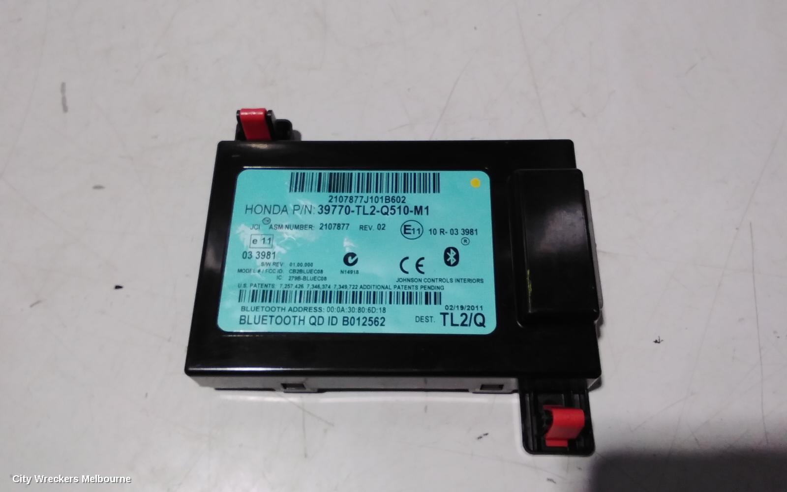 HONDA ACCORD, 8TH GENERATION 02/2008 - 04/2013, 39770-TL2-Q510-M1 BLUETOOTH COMMUNICATION CONTROL MODULE LINK: 101812