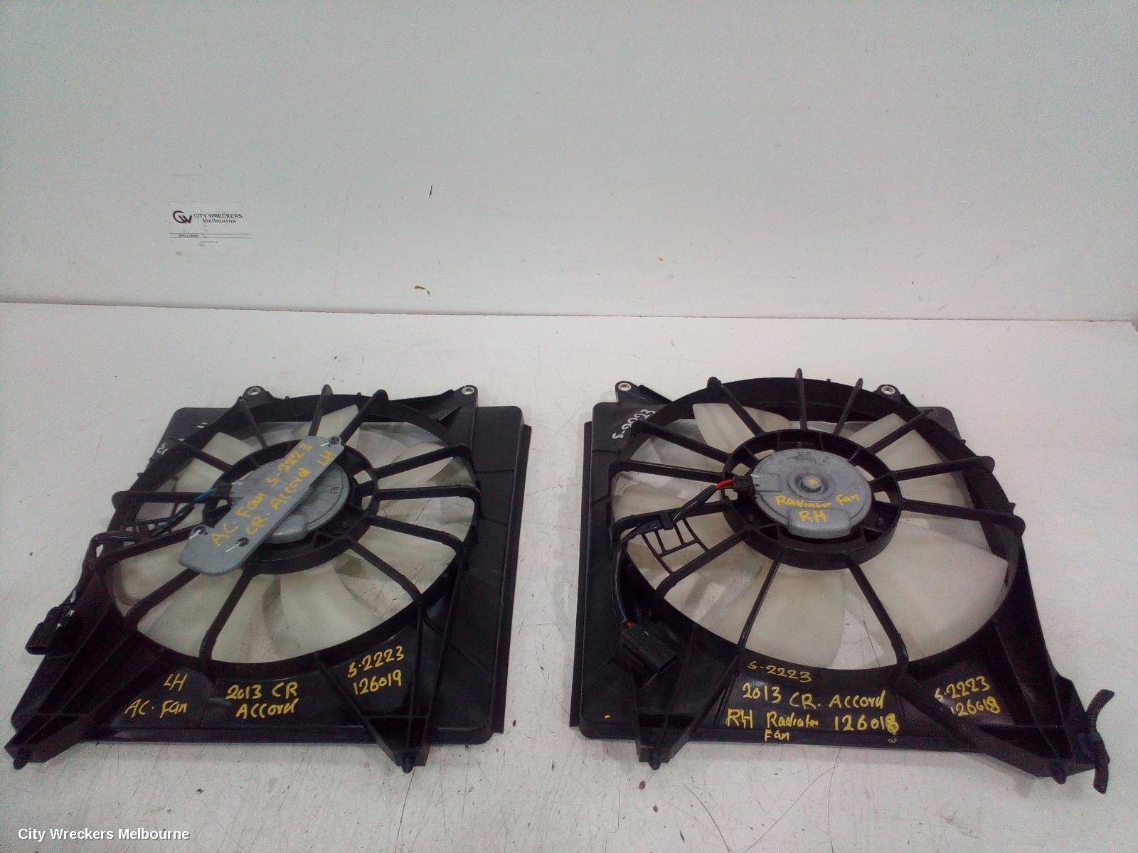 HONDA ACCORD FAN, RADIATOR FAN, 2.4, 9TH GEN, 05/2013 - 08/2019