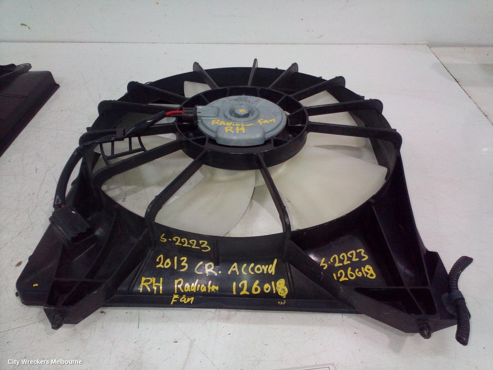 HONDA ACCORD FAN, RADIATOR FAN, 2.4, 9TH GEN, 05/2013 - 08/2019