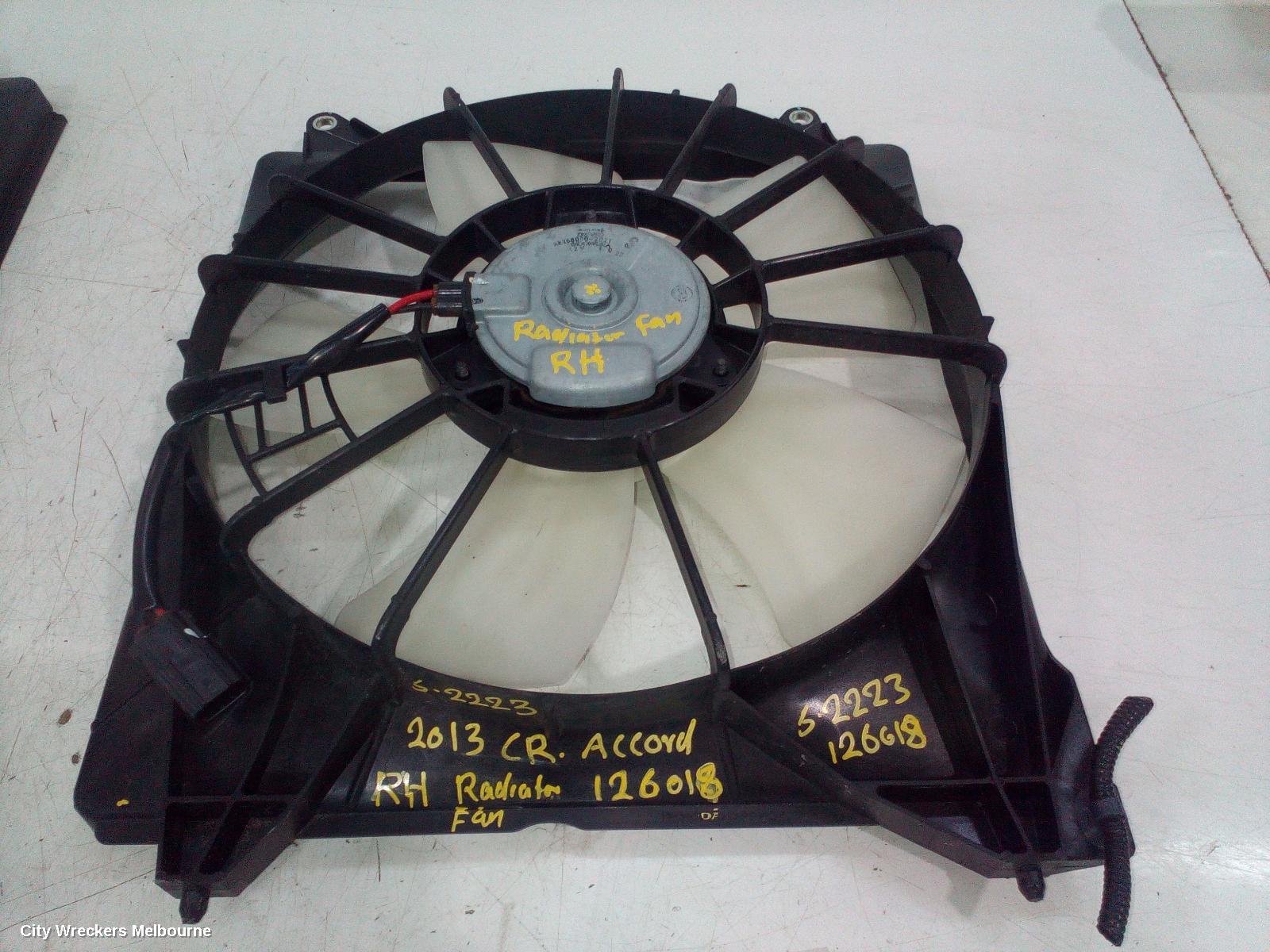 HONDA ACCORD FAN, RADIATOR FAN, 2.4, 9TH GEN, 05/2013 - 08/2019