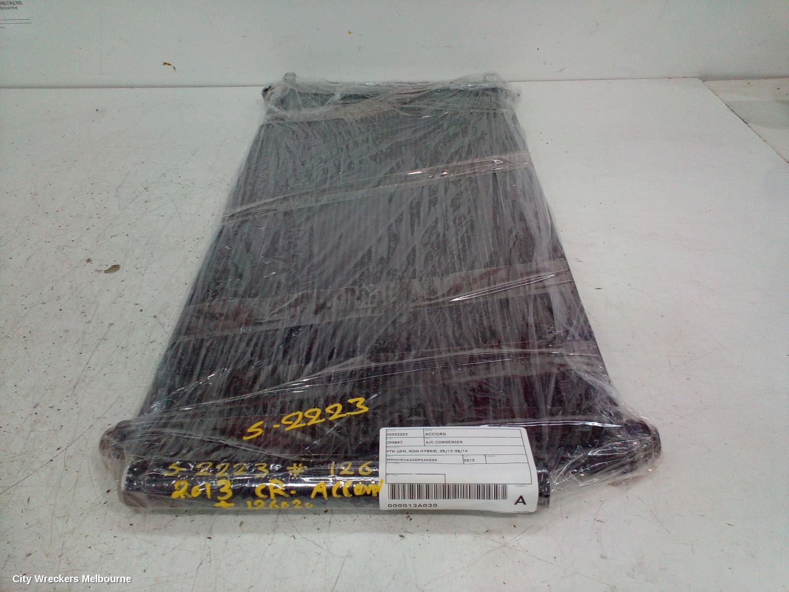 HONDA ACCORD A/C CONDENSER, 9TH GEN, NON HYBRID, 05/2013 - 08/2019