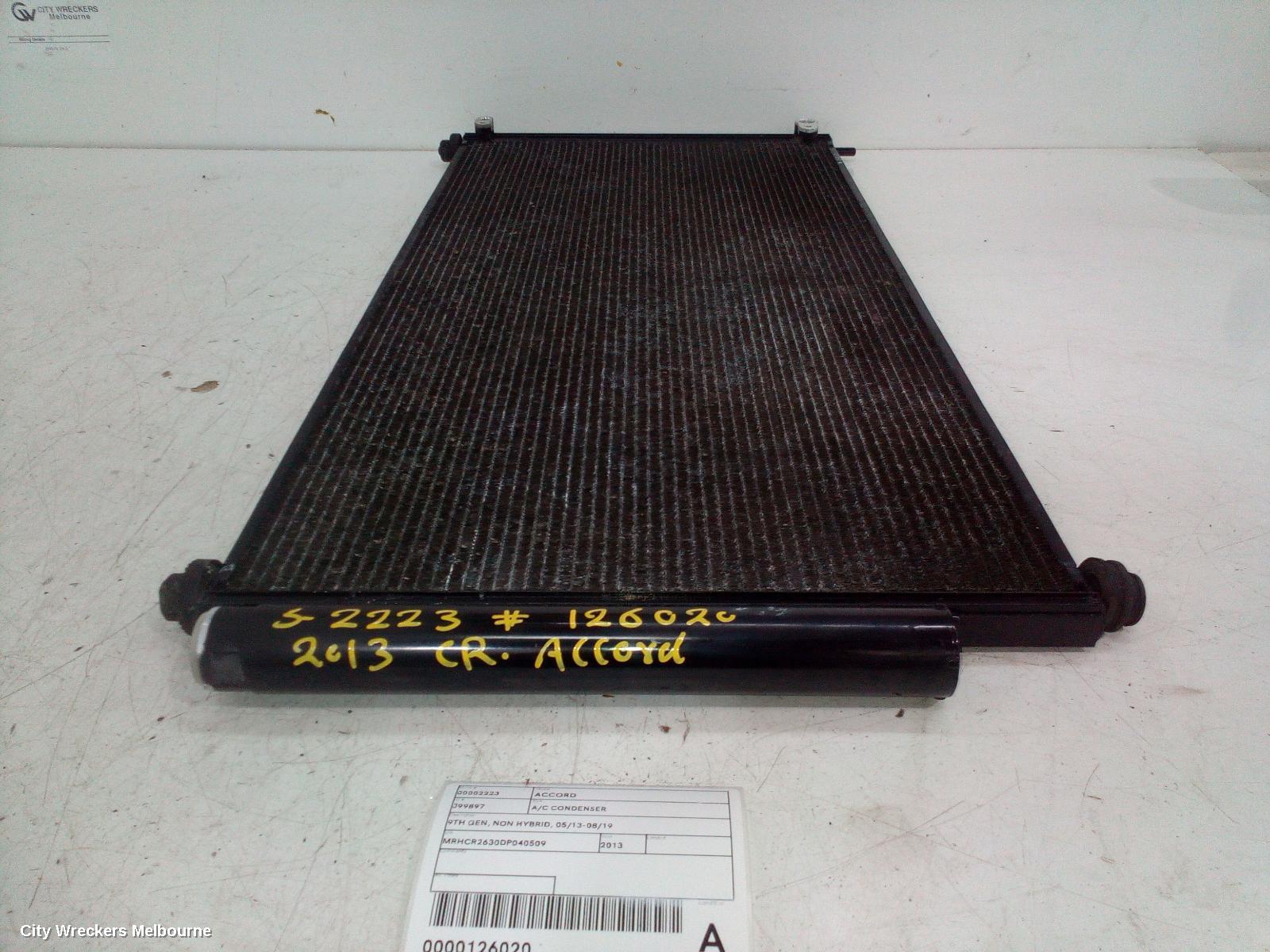 HONDA ACCORD A/C CONDENSER, 9TH GEN, NON HYBRID, 05/2013 - 08/2019