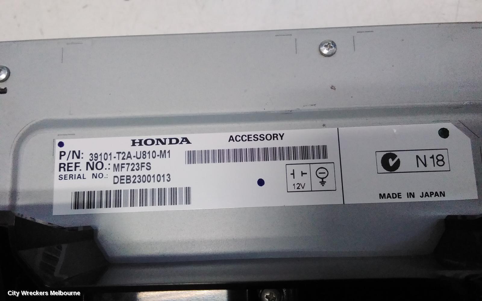 HONDA ACCORD RADIO/CD/DVD/SAT/TV, RADIO/CD PLAYER, 9TH GEN, 05/2013 - 08/2019