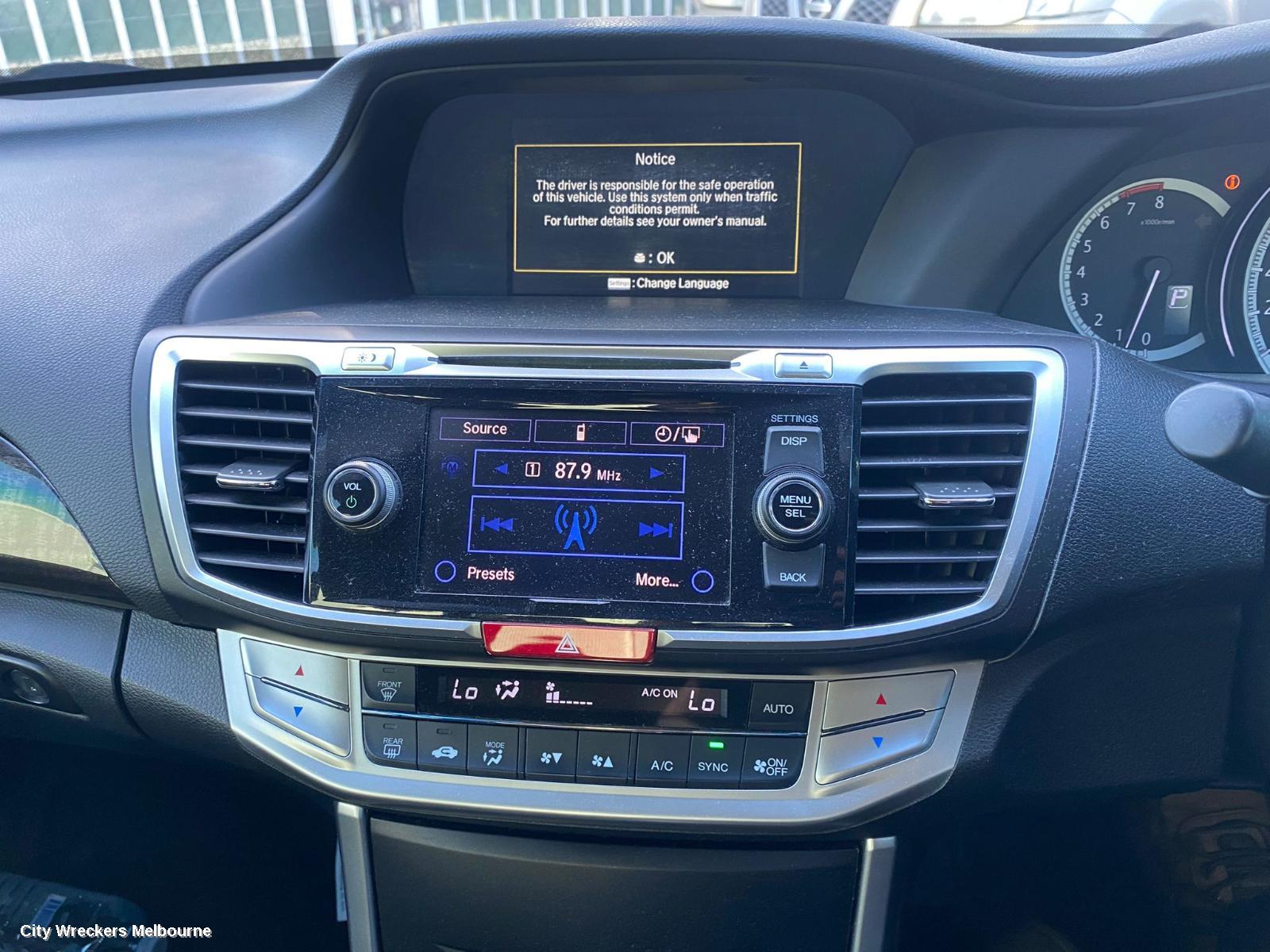 HONDA ACCORD RADIO/CD/DVD/SAT/TV, RADIO/CD PLAYER, 9TH GEN, 05/2013 - 08/2019