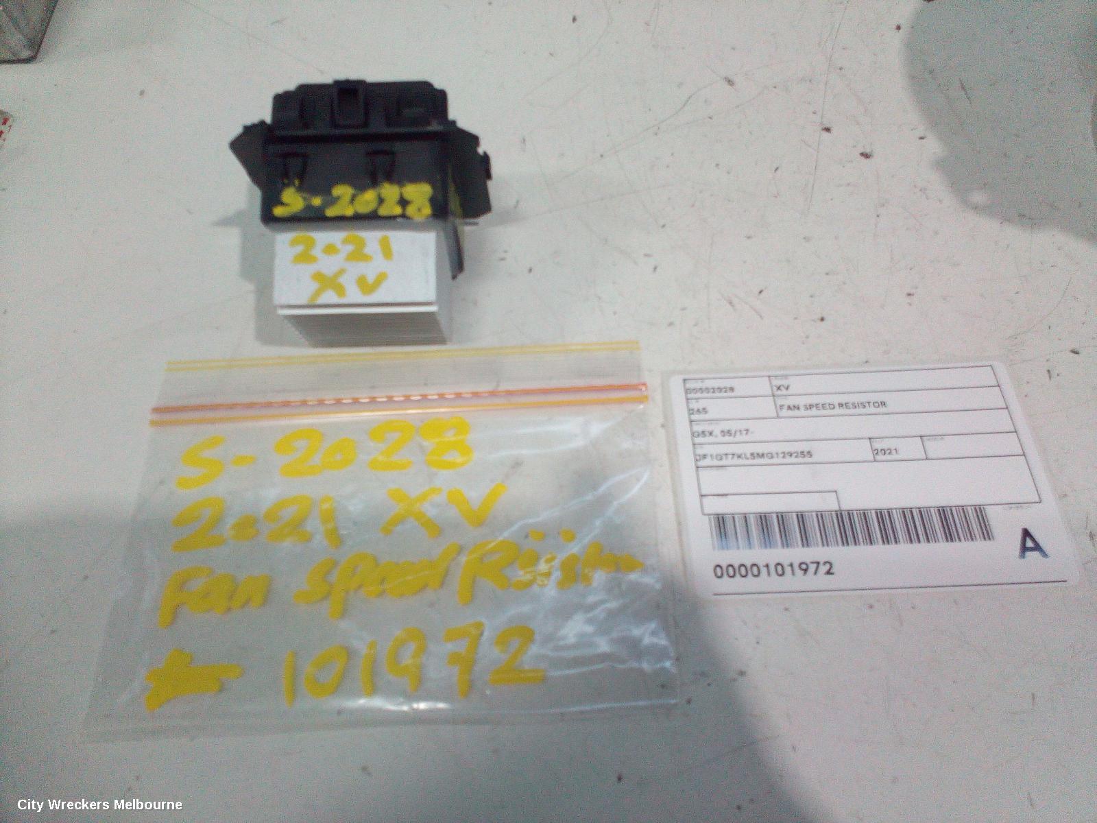 SUBARU XV FAN SPEED RESISTOR, G5X, 03/2017 - 06/2023