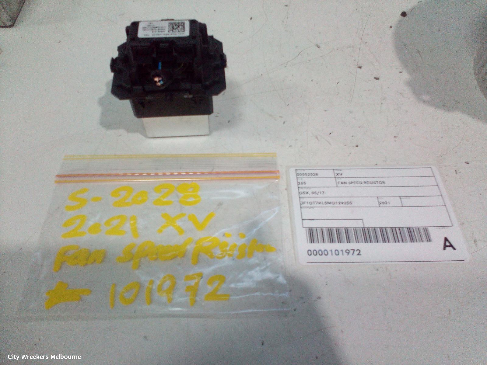 SUBARU XV FAN SPEED RESISTOR, G5X, 03/2017 - 06/2023