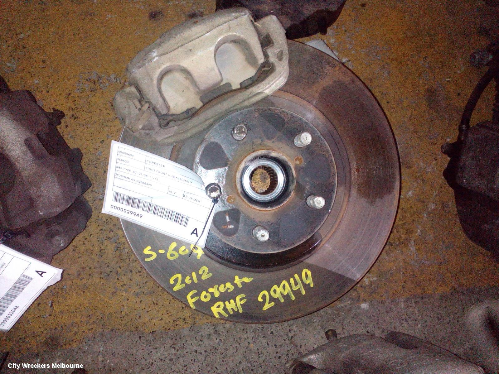 SUBARU FORESTER RIGHT FRONT HUB ASSEMBLY, ABS TYPE, SH/SJ, 02/2008 - 11/2013