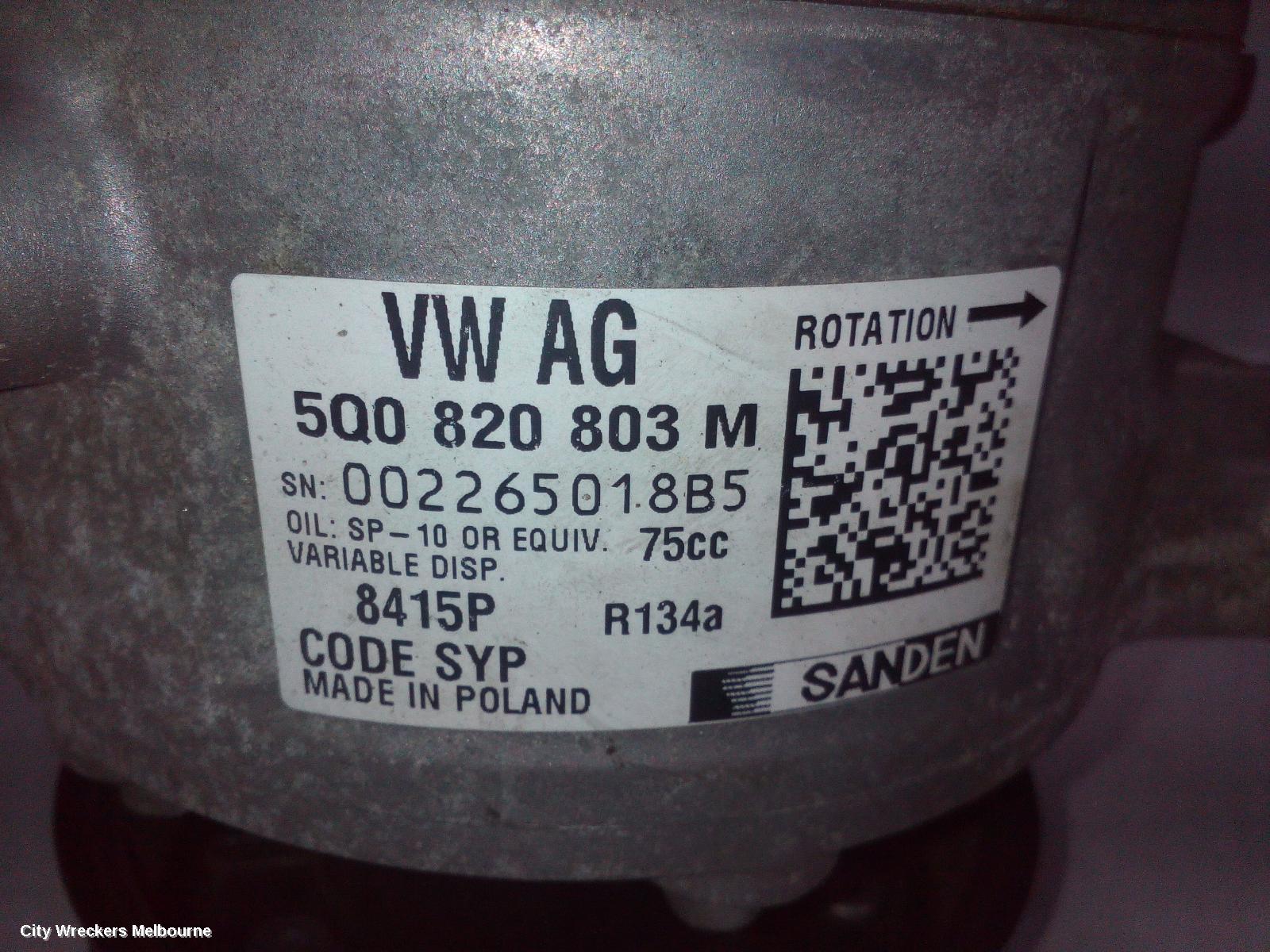 SKODA RAPID A/C COMPRESSOR, NH, 1.4, TURBO PETROL, 05/2014 - 12/2020