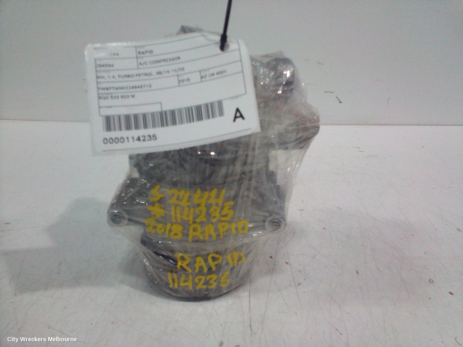 SKODA RAPID A/C COMPRESSOR, NH, 1.4, TURBO PETROL, 05/2014 - 12/2020