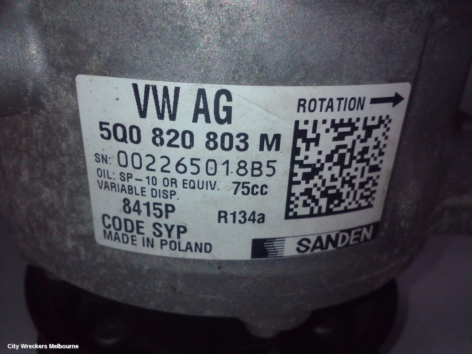 SKODA RAPID A/C COMPRESSOR, NH, 1.4, TURBO PETROL, 05/2014 - 12/2020