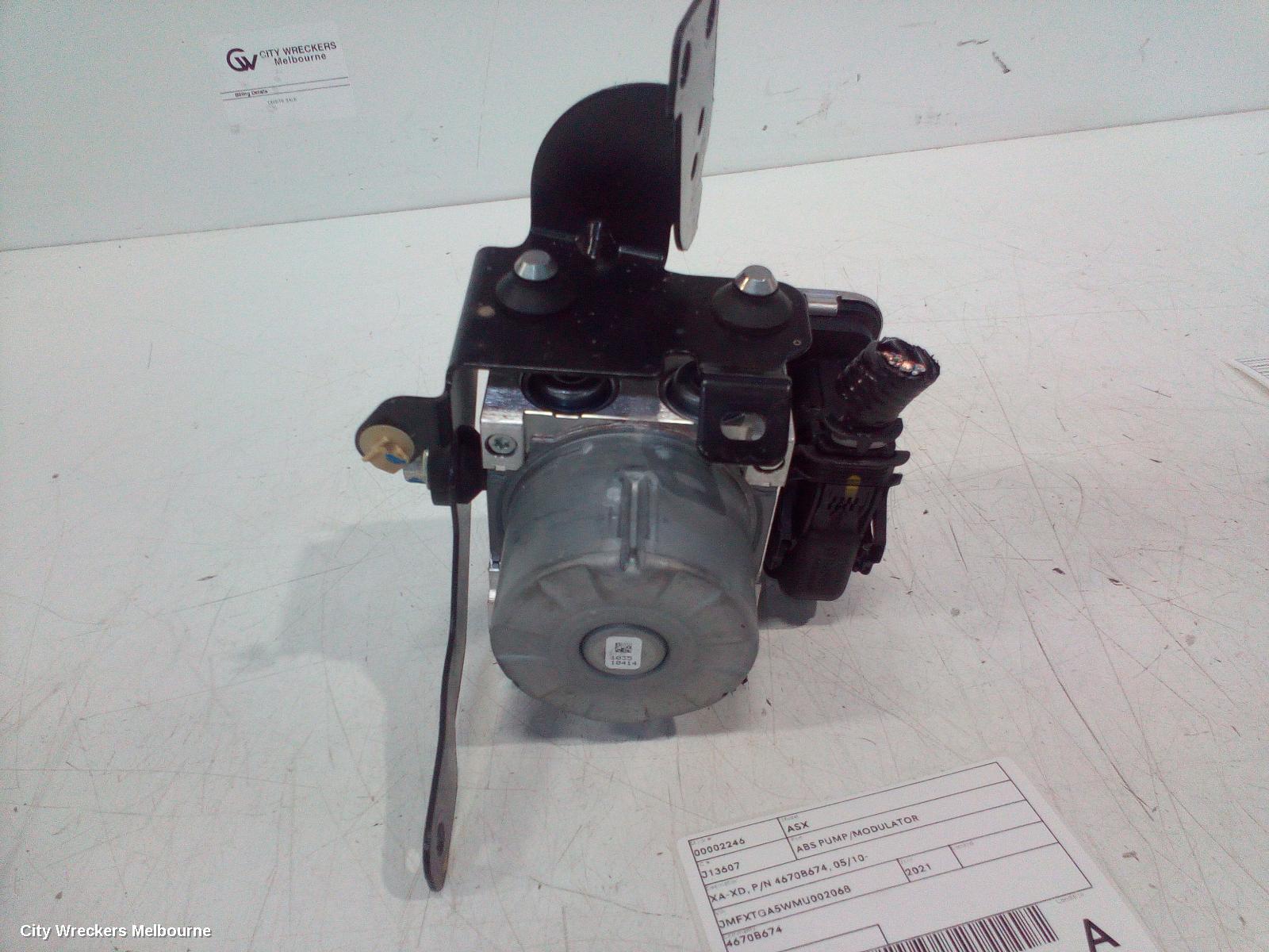 MITSUBISHI ASX ABS PUMP/MODULATOR, XA-XD, P/N 4670B674, 05/2010 ONWARDS
