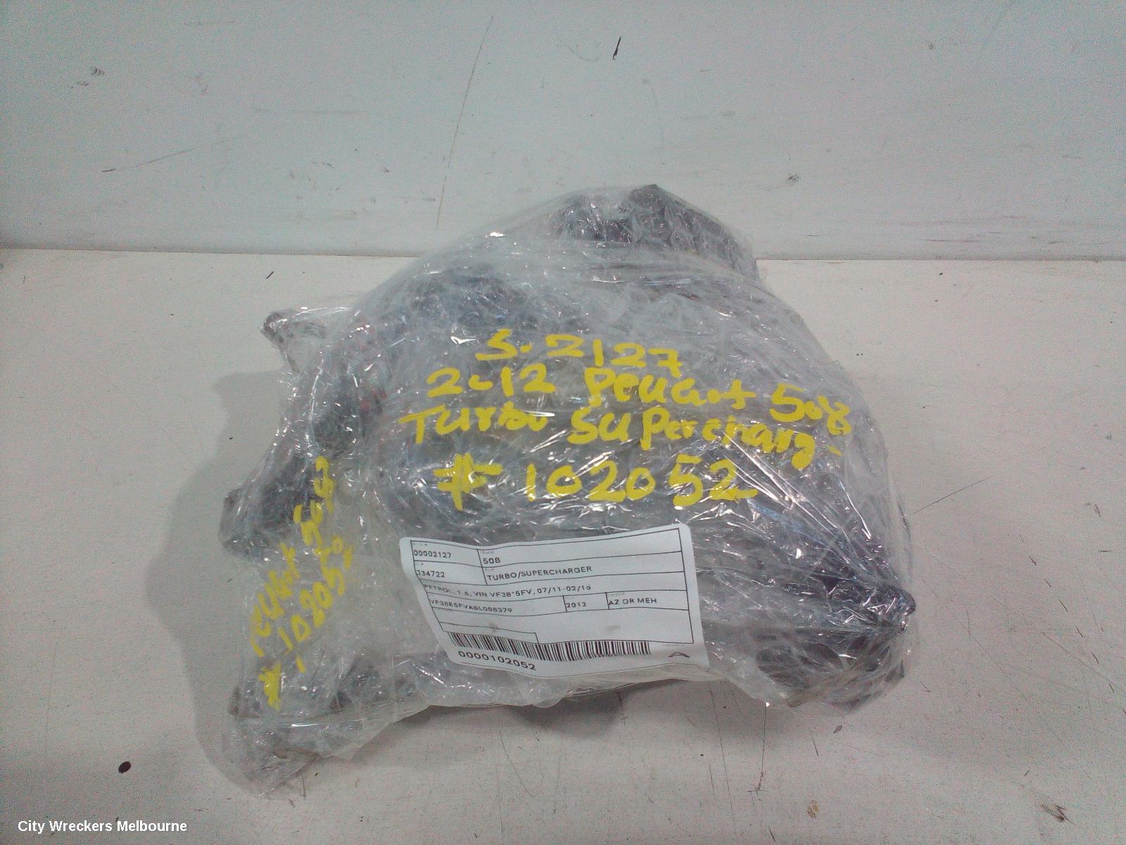 PEUGEOT 508 TURBO SUPERCHARGER, PETROL, 1.6, VIN VF38*5FV, 07/2011 - 02/2015