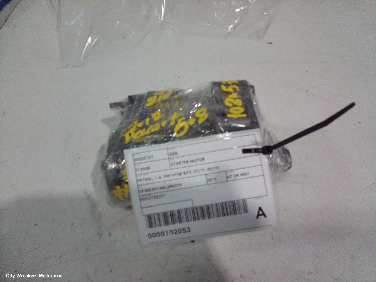 PEUGEOT 508 STARTER, PETROL, 1.6, VIN VF38*5FV, 07/2011 - 02/2015