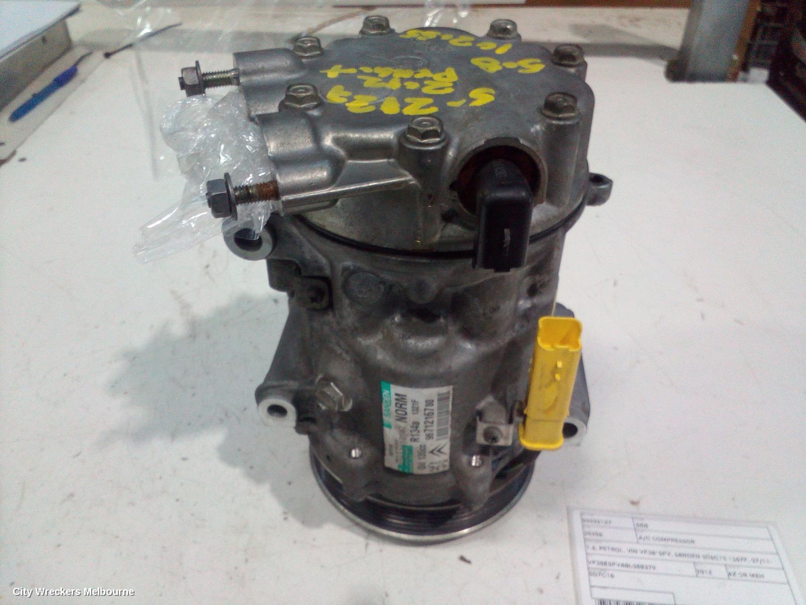 PEUGEOT 508 A/C COMPRESSOR, 1.6, PETROL, VIN VF38*5FV, SANDEN SD6C12 1367F, 07/2011 - 02/2015