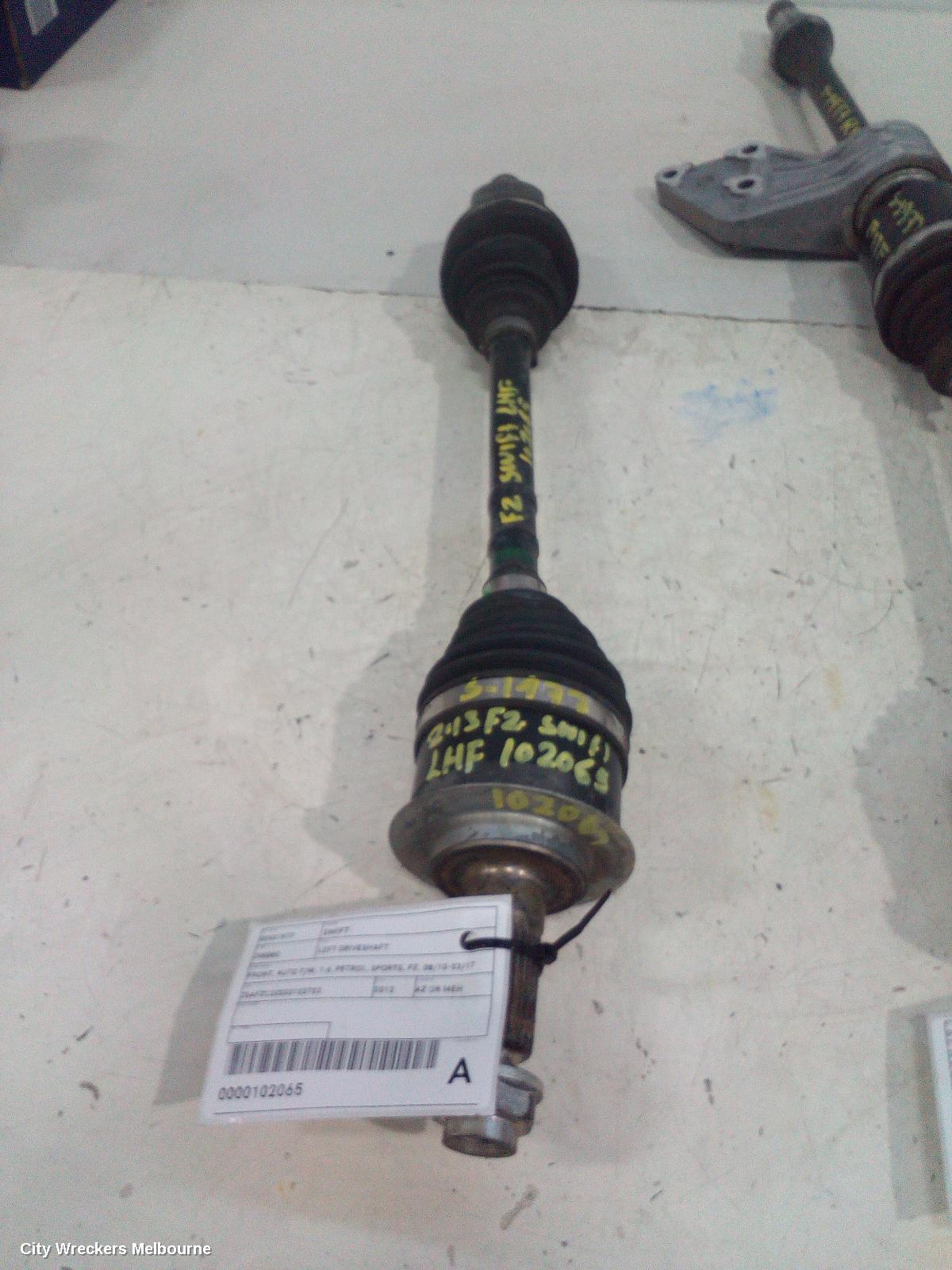 SUZUKI SWIFT LEFT DRIVESHAFT, FRONT, AUTO T/M, 1.6, PETROL, SPORTS, FZ, 08/2010 - 03/2017