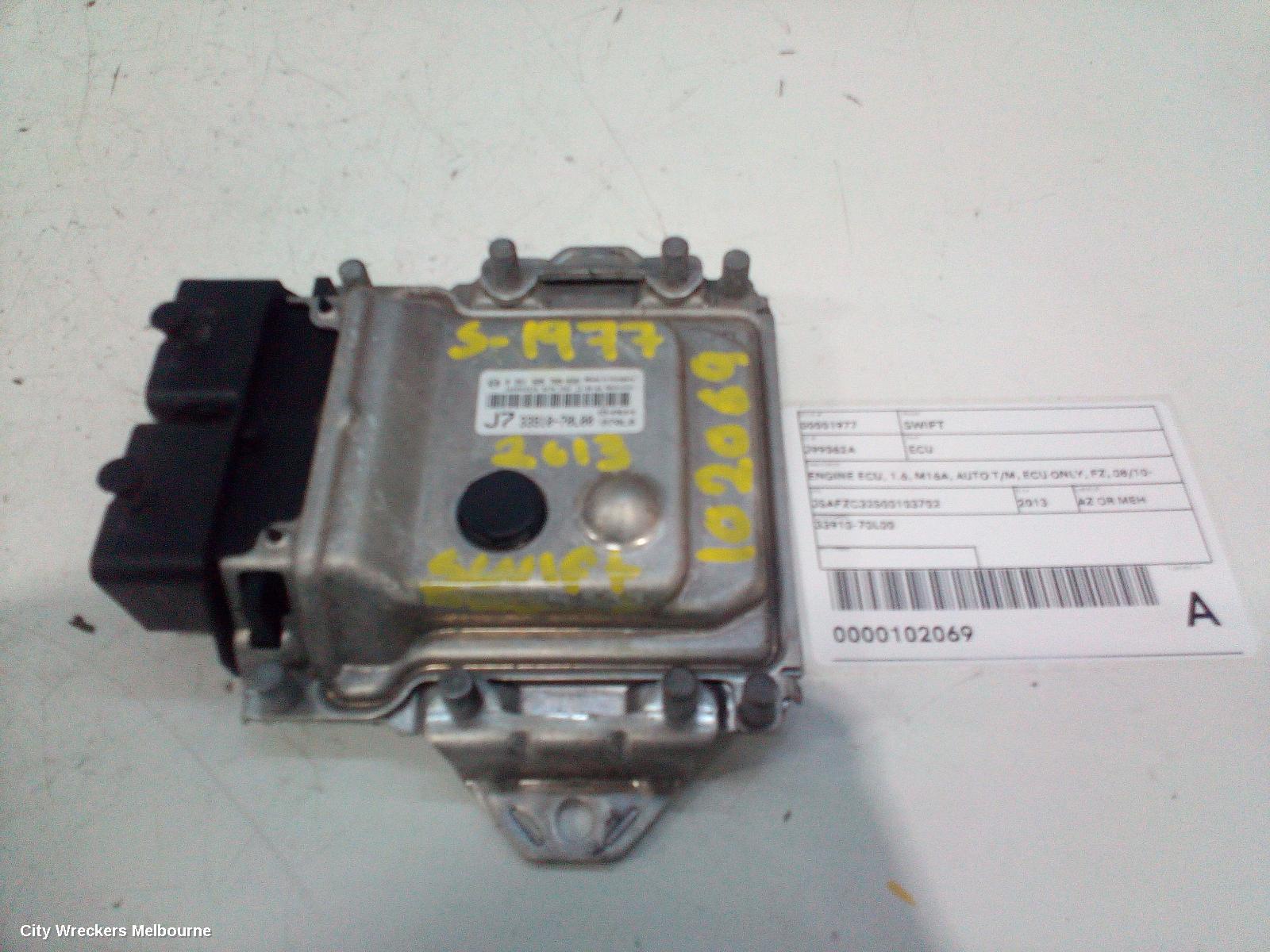 SUZUKI SWIFT ECU, ENGINE ECU, 1.6, M16A, AUTO T/M, ECU ONLY, FZ, 08/2010 - 03/2017