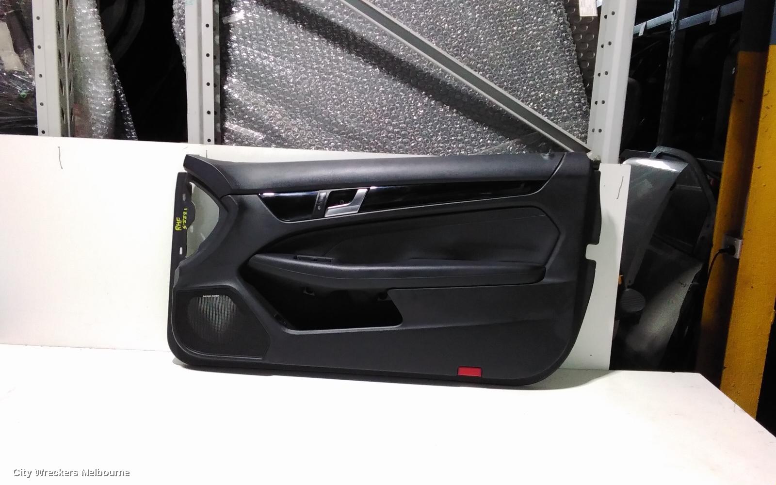MERCEDES C CLASS DOOR TRIM, RH FRONT, C204, BLACK, LEATHER, 05/2011 - 01/2015