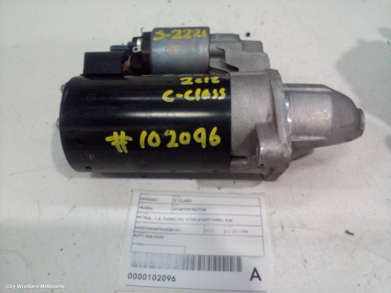 MERCEDES C CLASS STARTER, PETROL, 1.8, TURBO (W/ STOP/START TYPE), P/N A2719060200, W204/C204, 01/2010 - 01/2015