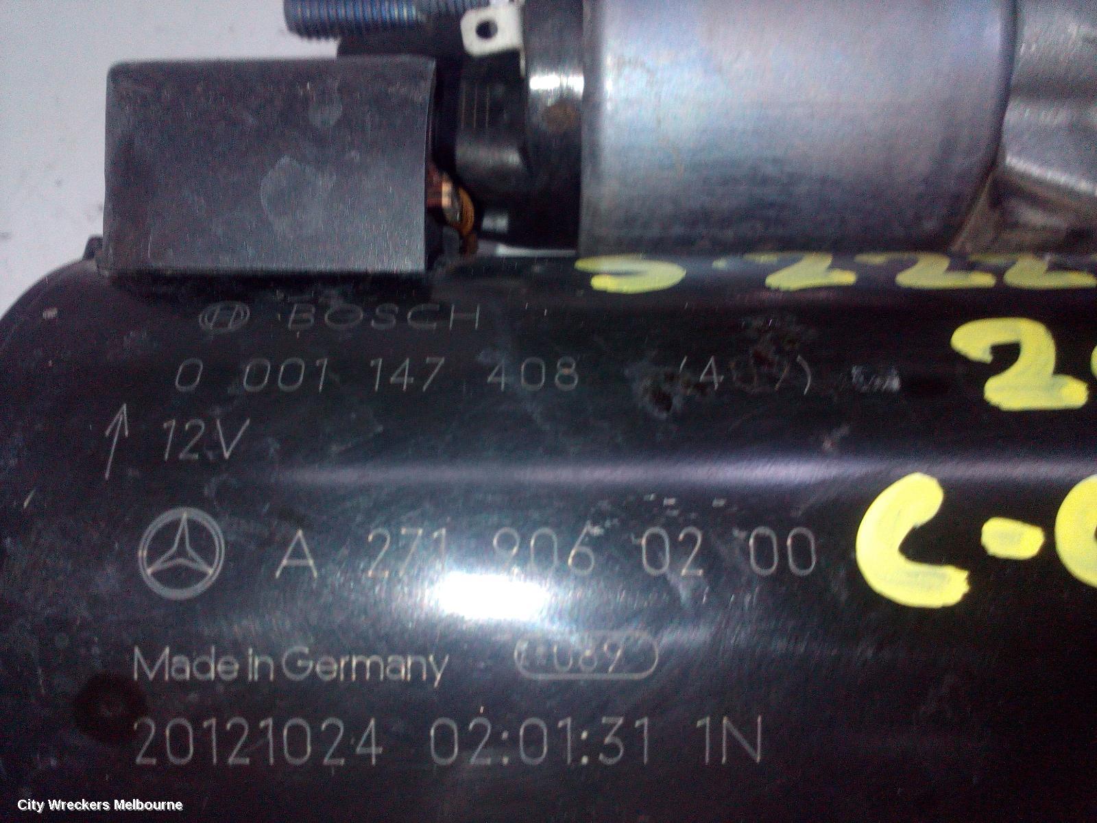 MERCEDES C CLASS STARTER, PETROL, 1.8, TURBO (W/ STOP/START TYPE), P/N A2719060200, W204/C204, 01/2010 - 01/2015