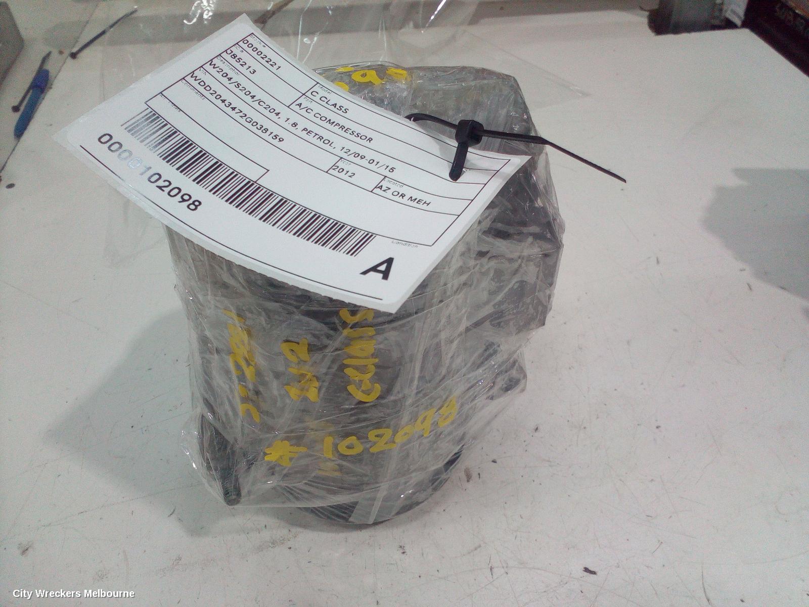 MERCEDES C CLASS A/C COMPRESSOR, W204/S204/C204, 1.8, PETROL, 12/2009 - 01/2015