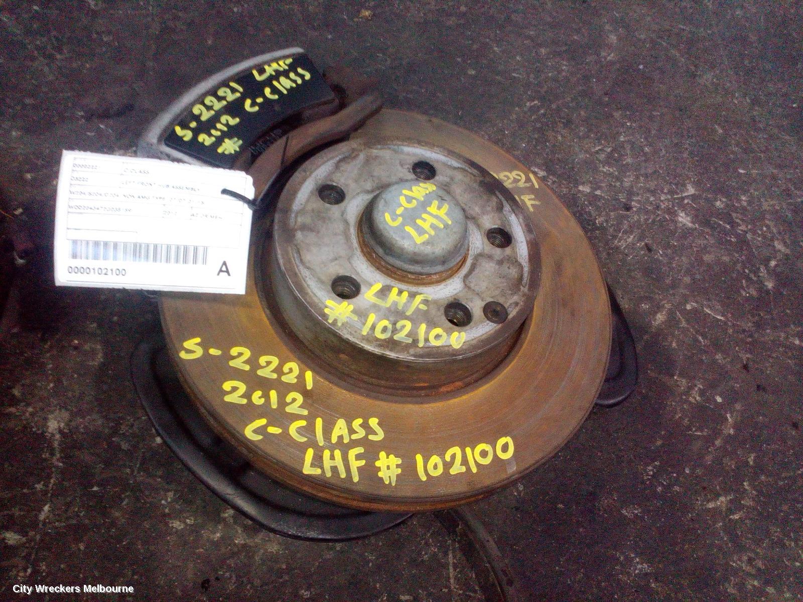 MERCEDES C CLASS LEFT FRONT HUB ASSEMBLY, W204/S204/C204, NON AMG TYPE, 07/2007 - 01/2015