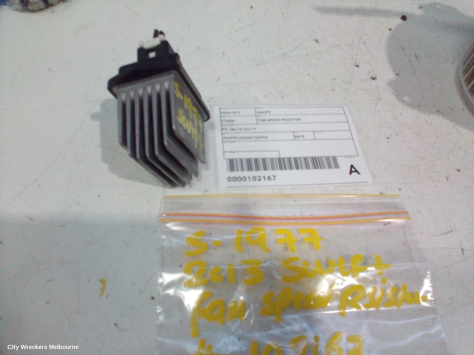 SUZUKI SWIFT FAN SPEED RESISTOR, FZ, 08/2010 - 03/2017