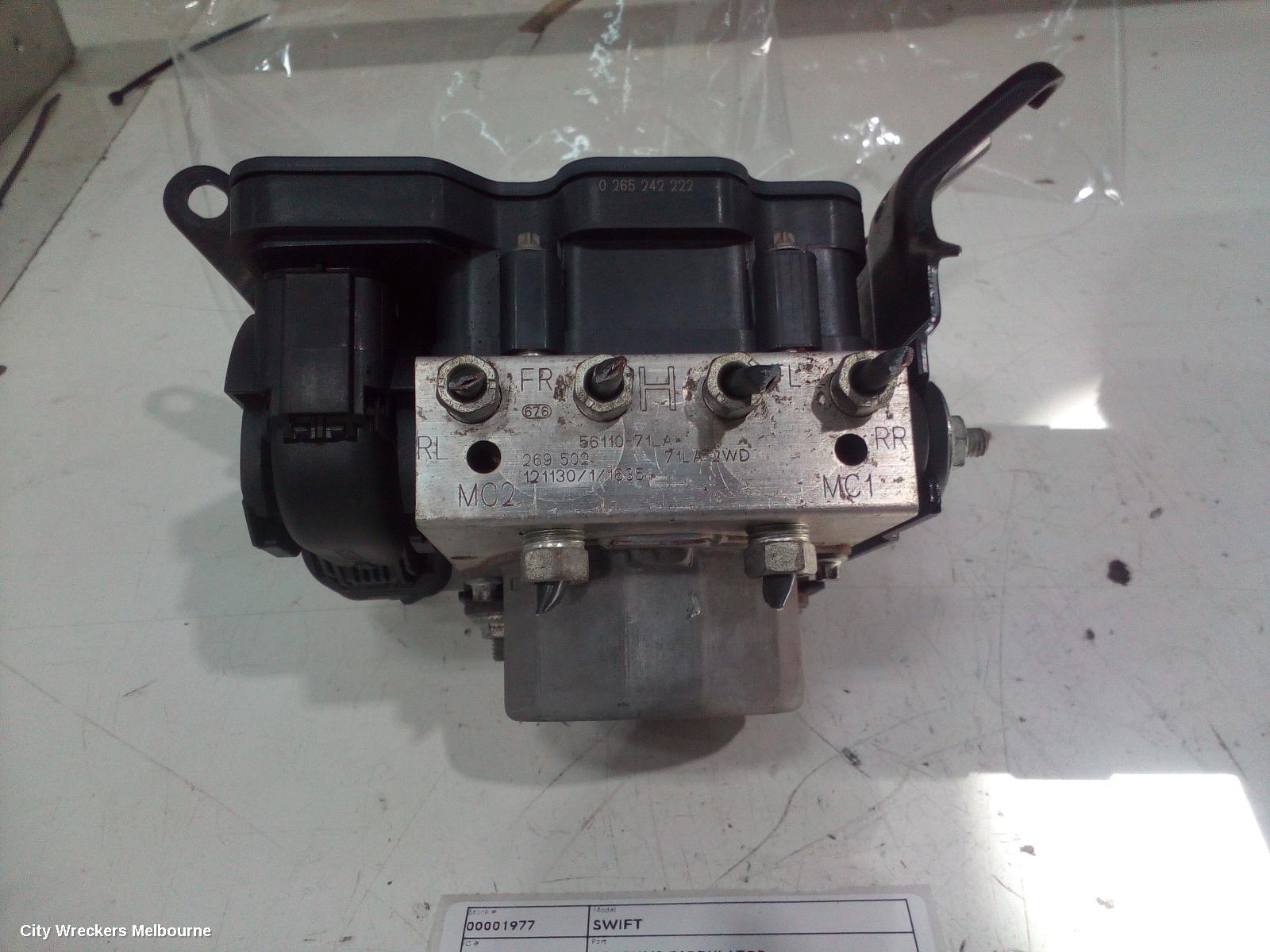 SUZUKI SWIFT ABS PUMP/MODULATOR, FZ, 08/2010 - 03/2017
