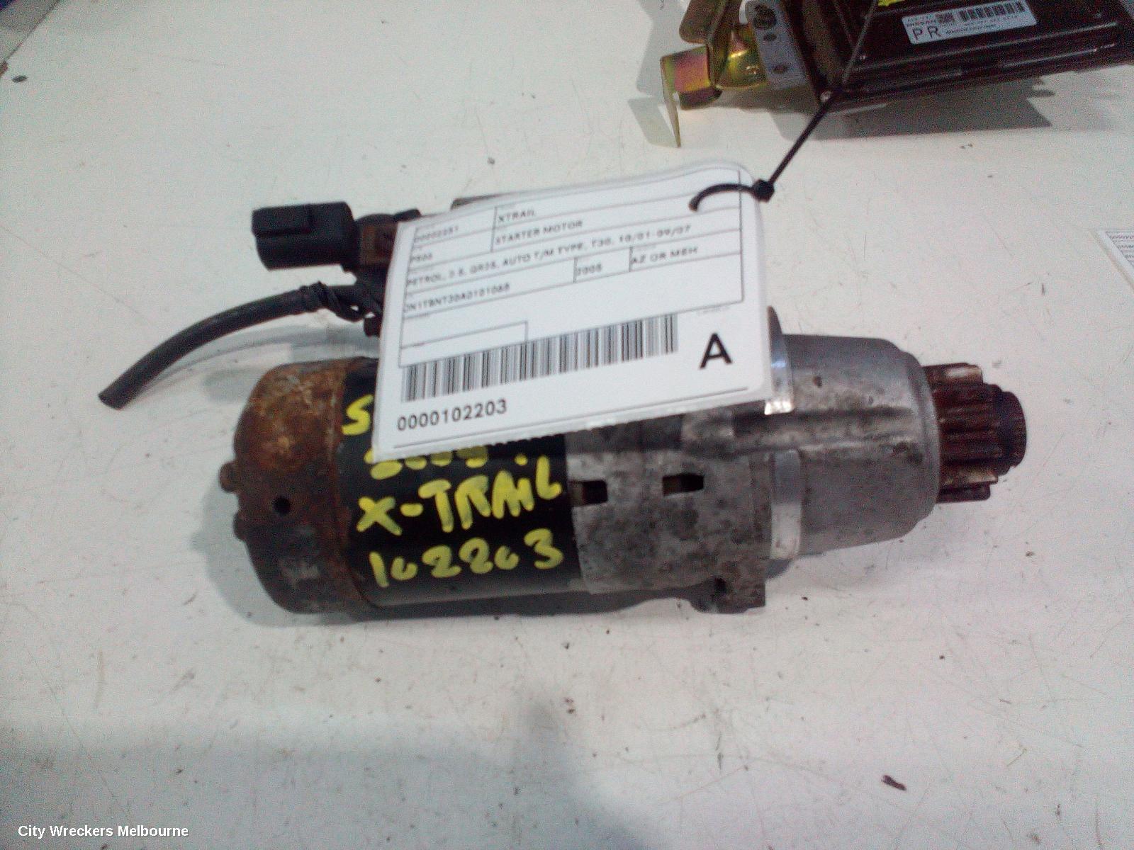 NISSAN XTRAIL STARTER, PETROL, 2.5, QR25, AUTO T/M TYPE, T30, 10/2001 - 09/2007