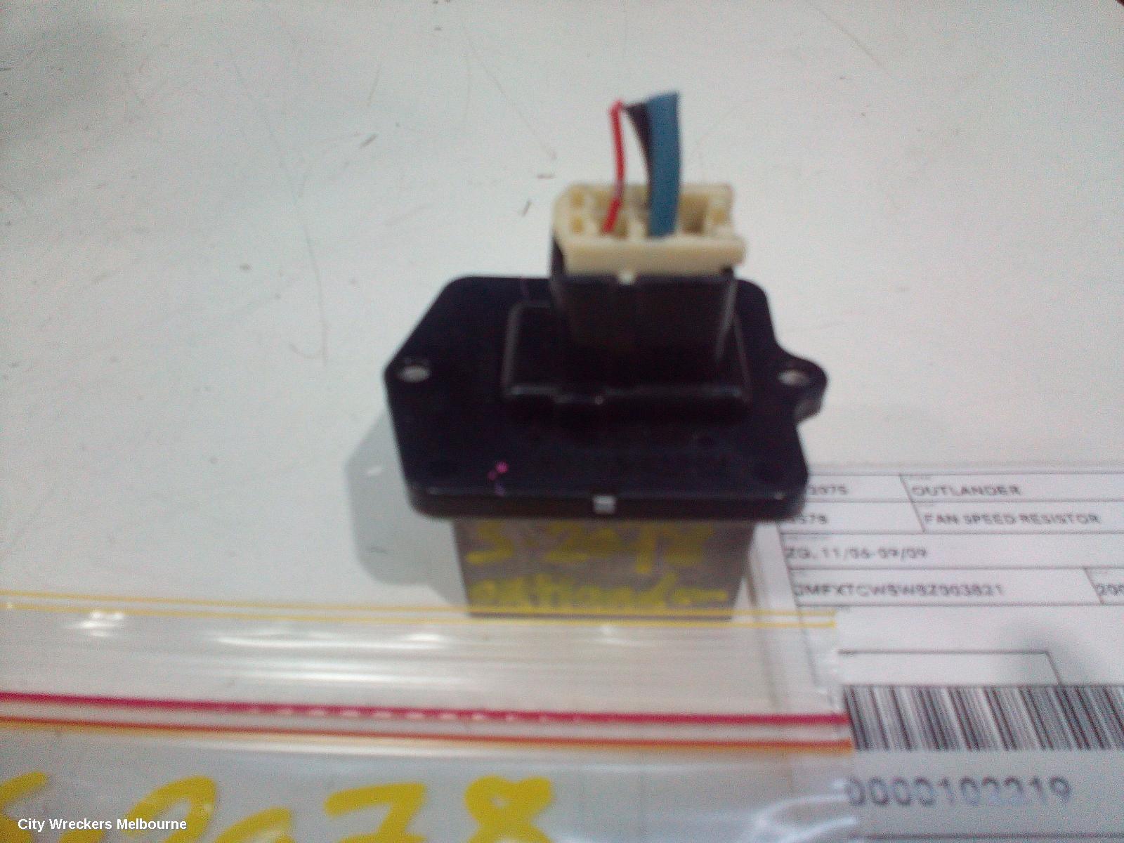 MITSUBISHI OUTLANDER FAN SPEED RESISTOR, ZG, 11/2006 - 09/2009