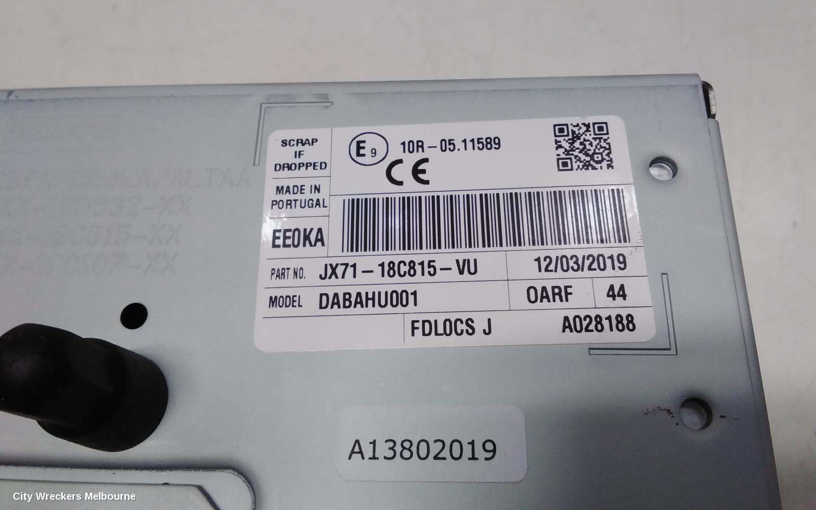 FORD FOCUS RADIO/CD/DVD/SAT/TV, 8IN TOUCHSCREEN, W/ SAT NAV, SA, 10/2018 ONWARDS
