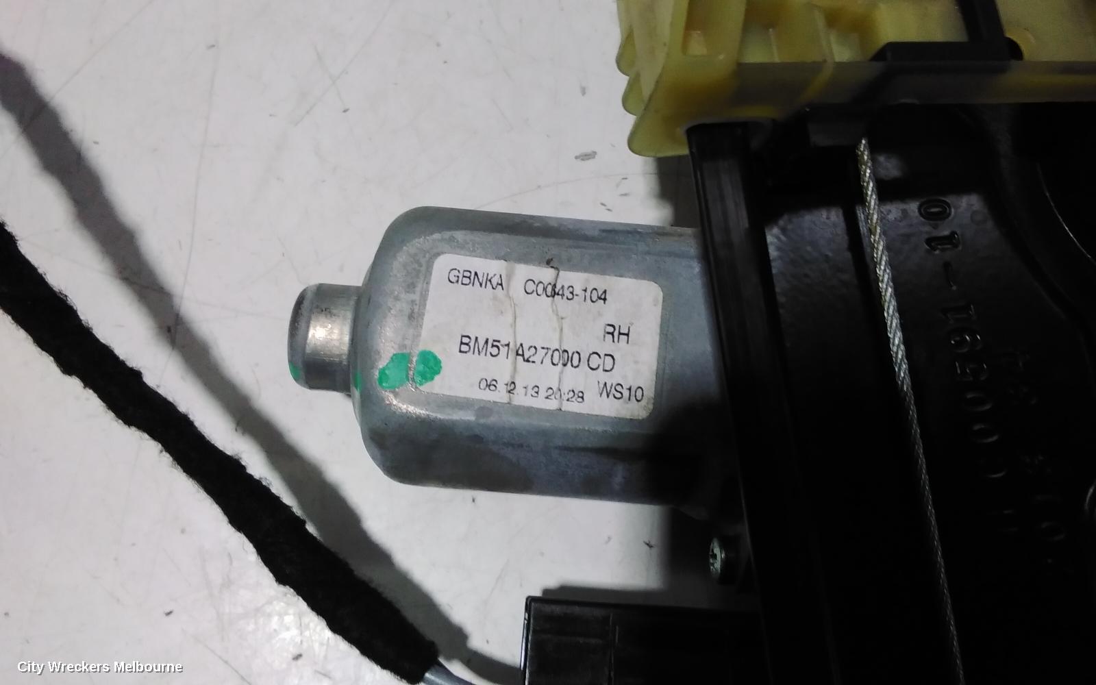 FORD FOCUS RIGHT REAR WND REG/MOTOR, LW, VIN MPB, 06/2012 - 08/2015