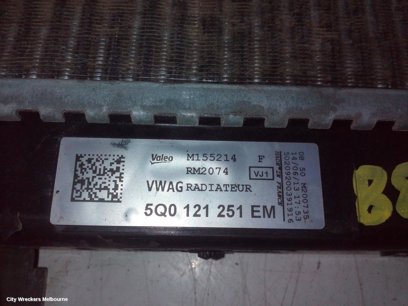 VOLKSWAGEN GOLF RADIATOR, PRIMARY RADIATOR (CLOSEST TO ENGINE), AUTO/MANUAL, 1.4, PETROL, GEN 7, 12/2012 - 08/2020