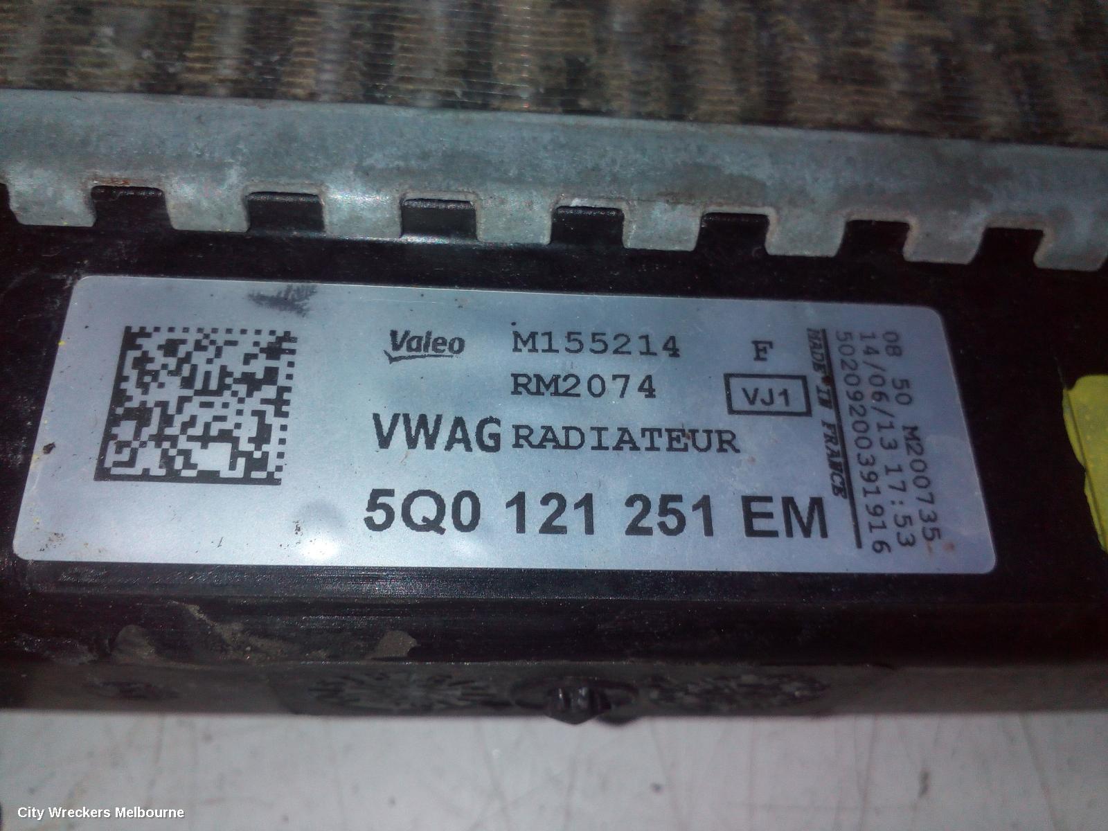 VOLKSWAGEN GOLF RADIATOR, PRIMARY RADIATOR (CLOSEST TO ENGINE), AUTO/MANUAL, 1.4, PETROL, GEN 7, 12/2012 - 08/2020