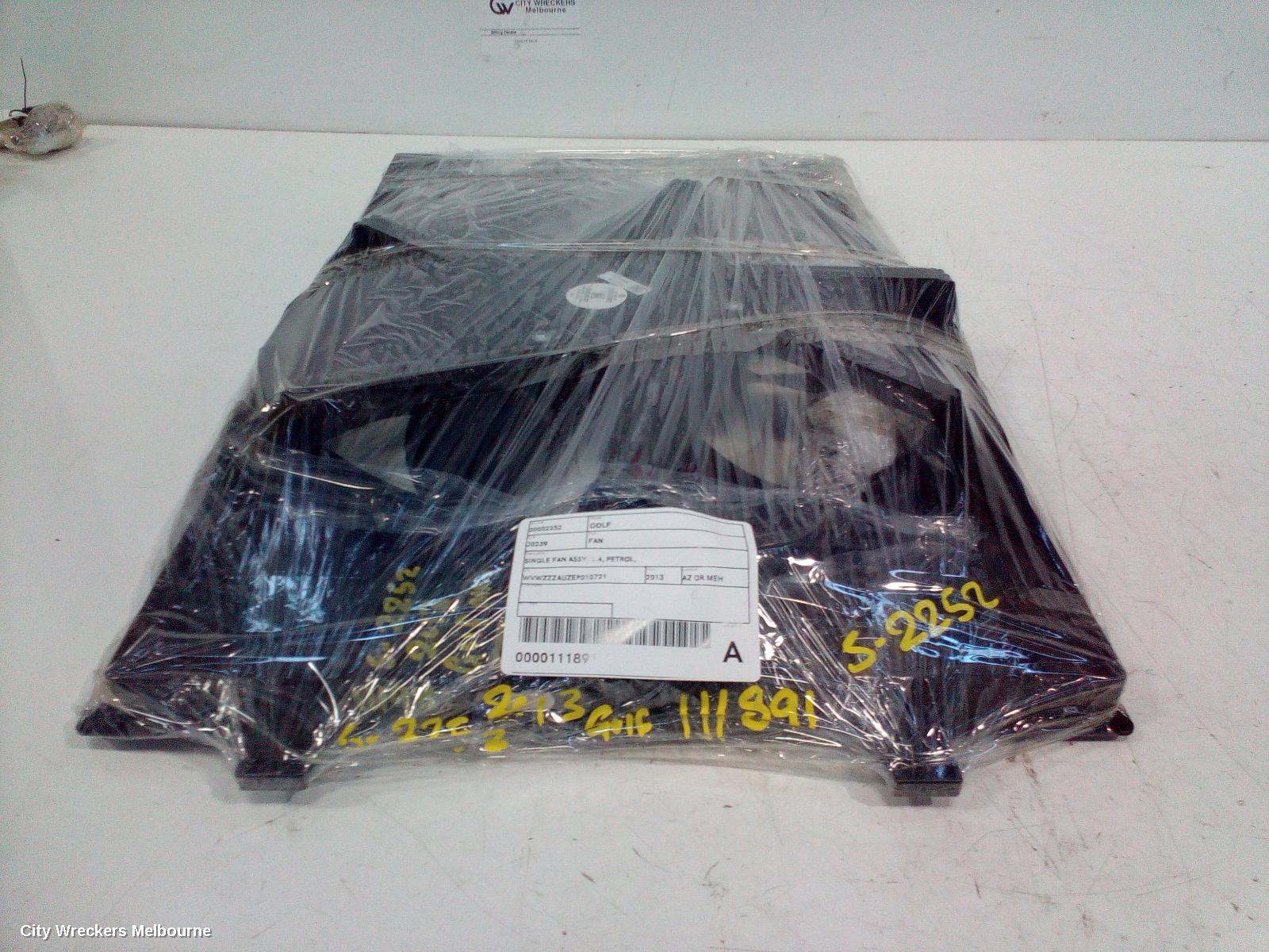 VOLKSWAGEN GOLF FAN, SINGLE FAN ASSY, 1.4, PETROL, CXSA/CHPA/CMBA/CZCA/CZDA/CPTA CODE, 400W (BROSE),  GEN 7, 01/2013 - 08/2020