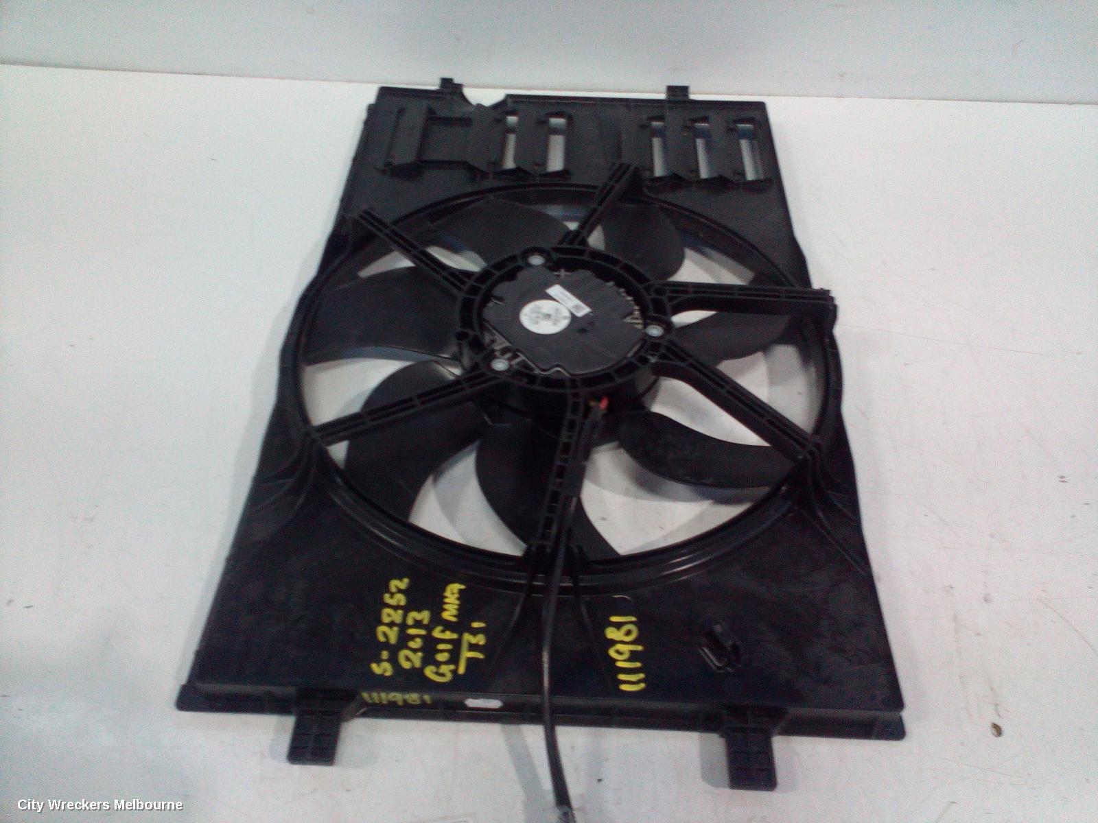 VOLKSWAGEN GOLF FAN, SINGLE FAN ASSY, 1.4, PETROL, CXSA/CHPA/CMBA/CZCA/CZDA/CPTA CODE, 400W (BROSE),  GEN 7, 01/2013 - 08/2020