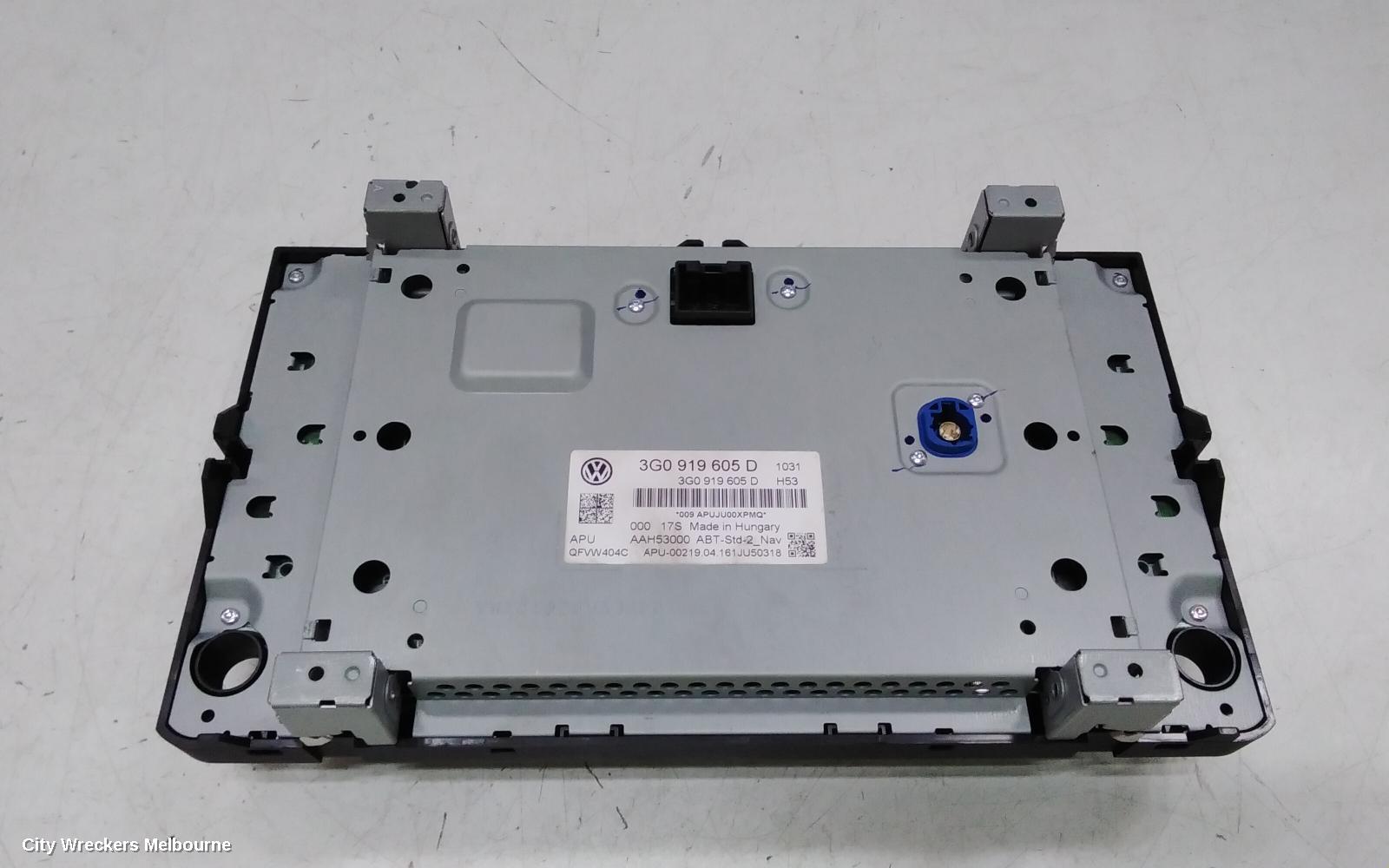 VOLKSWAGEN PASSAT RADIO/CD/DVD/SAT/TV, DISPLAY UNIT, 8IN, DISCOVER PRO AUDIO, SAT NAV TYPE, B8/MK7, 06/2015 - 10/2019