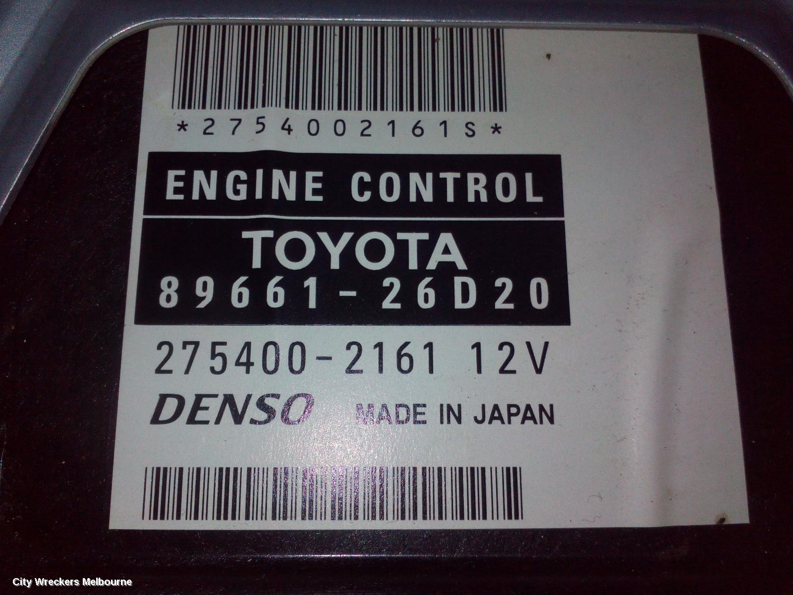 TOYOTA HIACE ECU, ENGINE ECU, 2.7, 2TR-FE, PETROL, AUTO T/M, 89661-26A20, ECU ONLY, TRH, 03/2005 - 04/2019